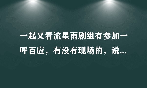 一起又看流星雨剧组有参加一呼百应,有没有现场的,说一下,人数啊