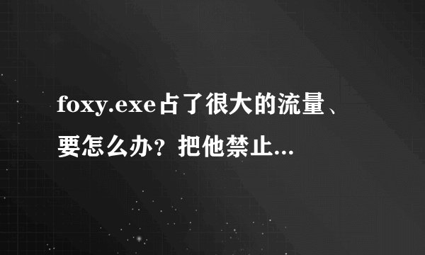 foxy.exe占了很大的流量、要怎么办？把他禁止了就不能打开网页了，怎么删除才好。求高手