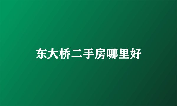 东大桥二手房哪里好