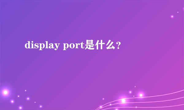 display port是什么？