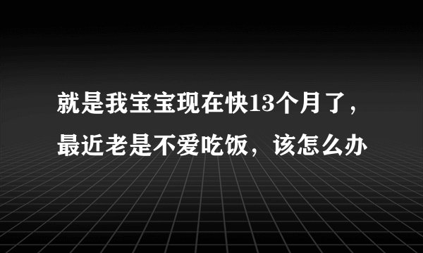 就是我宝宝现在快13个月了,最近老是不爱吃饭,该怎么办