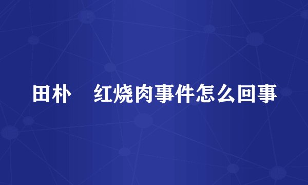 田朴珺红烧肉事件怎么回事