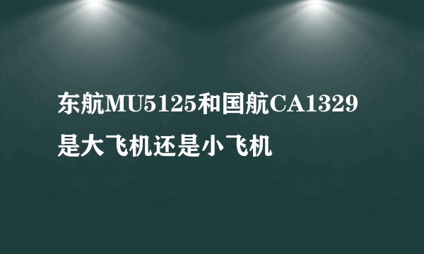 东航MU5125和国航CA1329是大飞机还是小飞机