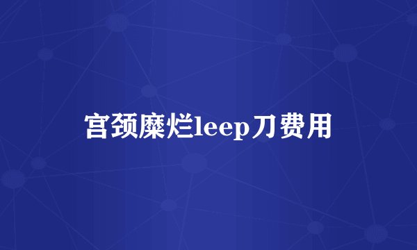 宫颈糜烂leep刀费用