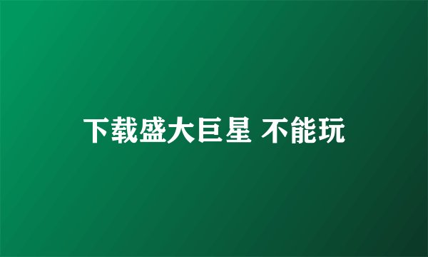 下载盛大巨星 不能玩