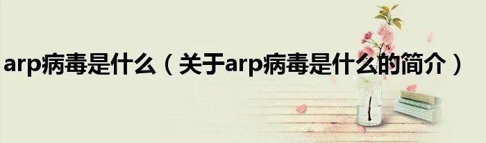 arp病毒是什么（关于arp病毒是什么的简介）