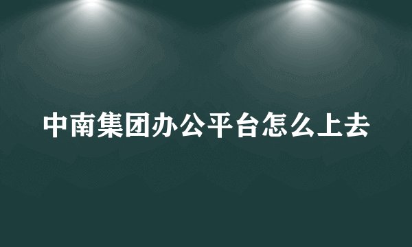 中南集团办公平台怎么上去