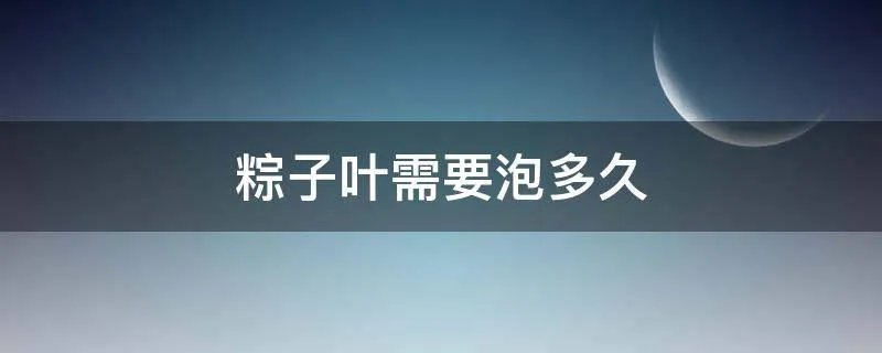 粽子叶需要泡多久