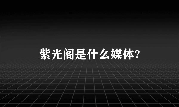 紫光阁是什么媒体?
