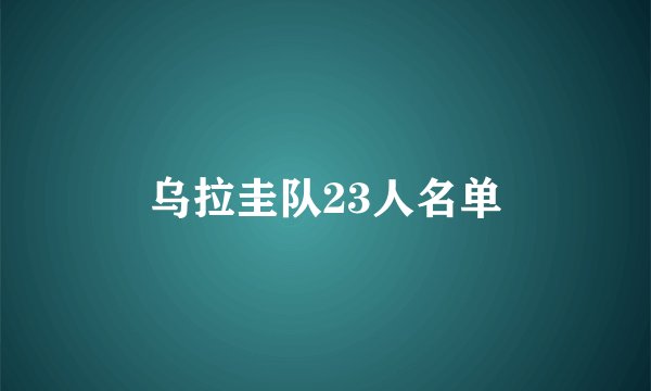 乌拉圭队23人名单