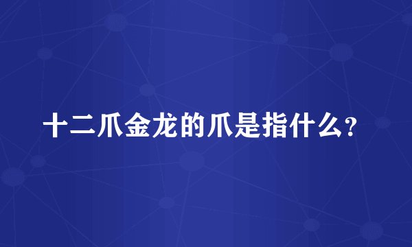 十二爪金龙的爪是指什么？