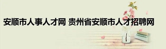 安顺市人事人才网 贵州省安顺市人才招聘网