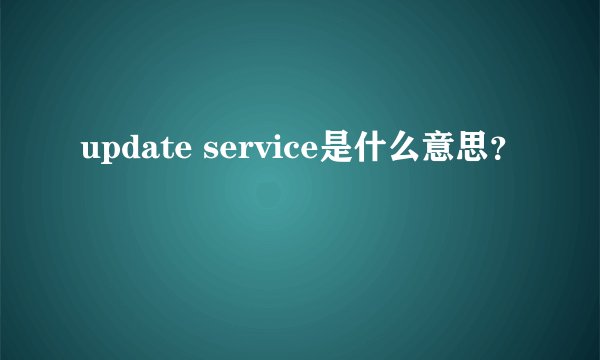 update service是什么意思？