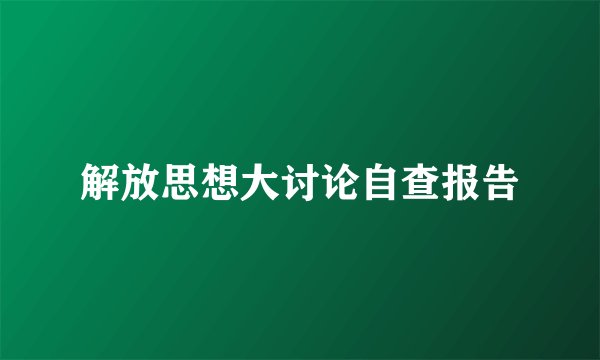 解放思想大讨论自查报告