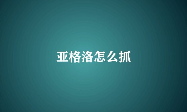 亚格洛怎么抓