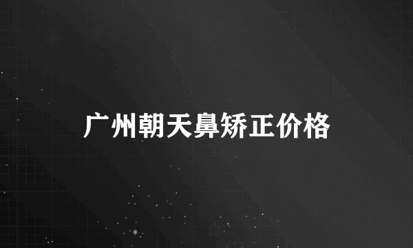 广州朝天鼻矫正价格