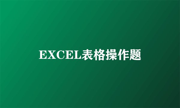 EXCEL表格操作题