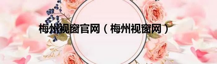 梅州视窗官网（梅州视窗网）