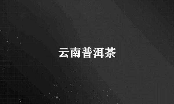 云南普洱茶