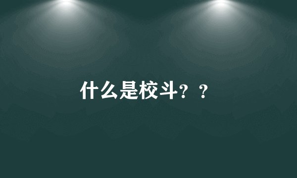 什么是校斗？？