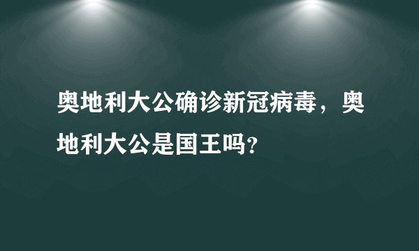 奥地利大公确诊新冠病毒，奥地利大公是国王吗？
