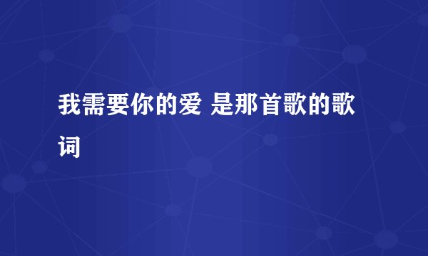 我需要你的爱 是那首歌的歌词