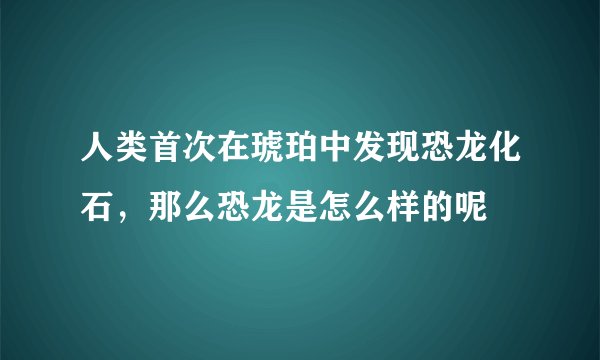 人类首次在琥珀中发现恐龙化石,那么恐龙是怎么样的呢