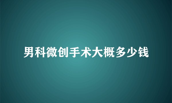 男科微创手术大概多少钱