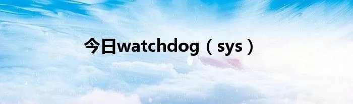 今日watchdog（sys）