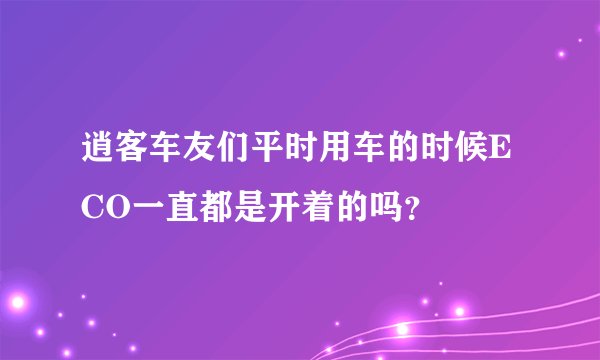 逍客车友们平时用车的时候ECO一直都是开着的吗?