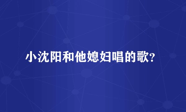 小沈阳和他媳妇唱的歌？