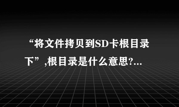 “将文件拷贝到SD卡根目录下”,根目录是什么意思?是直接将文件夹复制进去，还是另外建一个新文件夹？