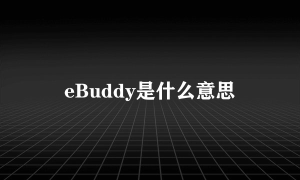 eBuddy是什么意思