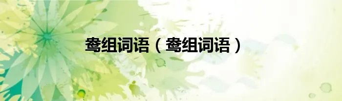 鸯组词语（鸯组词语）