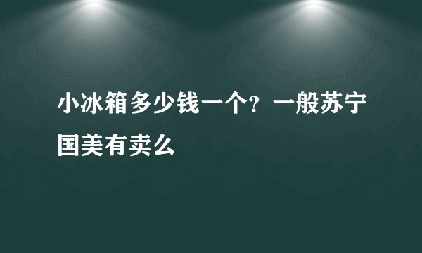 小冰箱多少钱一个？一般苏宁国美有卖么