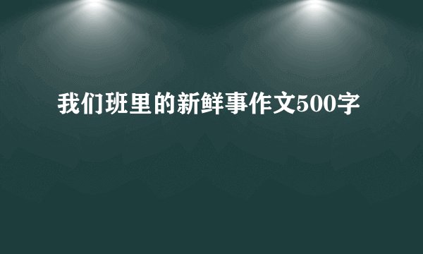 我们班里的新鲜事作文500字