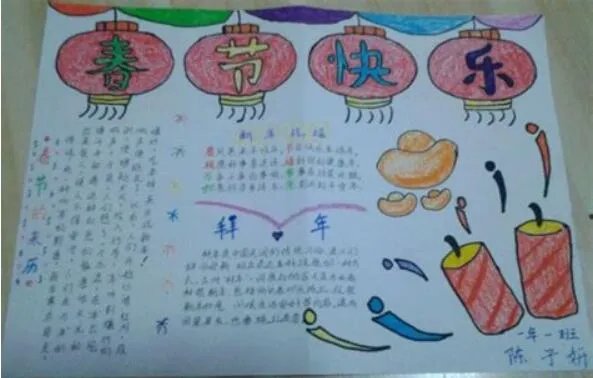 鼠年春节手抄报简单字少又漂亮 简单漂亮的鼠年春节手抄报