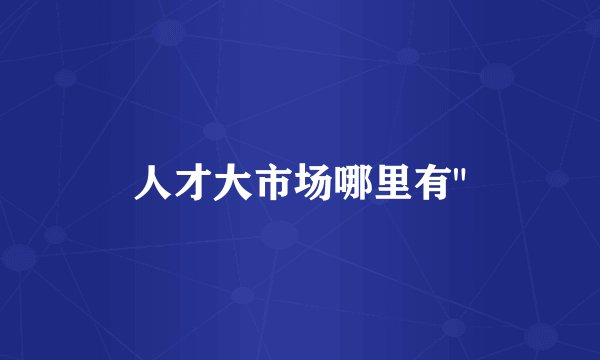 人才大市场哪里有