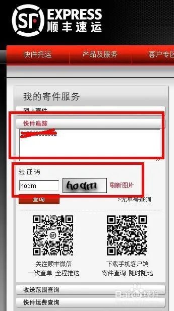 顺风快递 单号查询