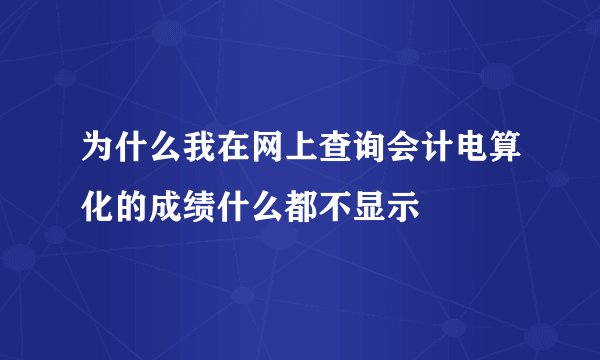 为什么我在网上查询会计电算化的成绩什么都不显示