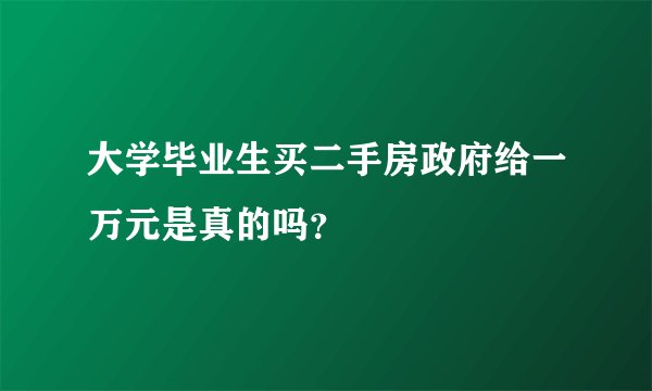 大学毕业生买二手房政府给一万元是真的吗？