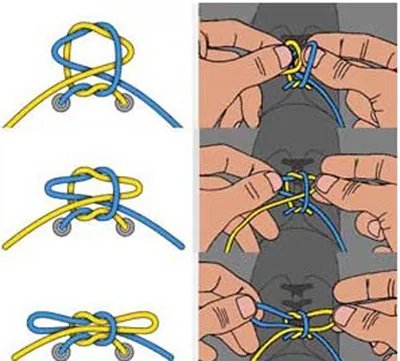 鞋带蝴蝶结的系法图解