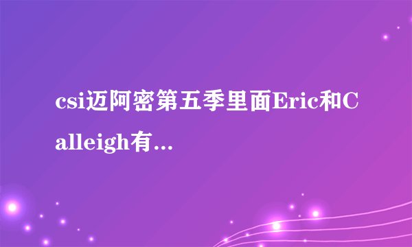csi迈阿密第五季里面Eric和Calleigh有发生什么事情么？
