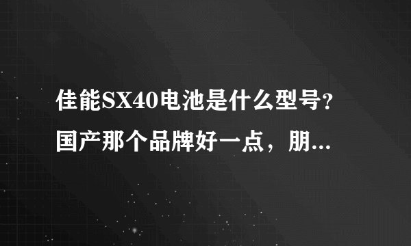 佳能SX40电池是什么型号？国产那个品牌好一点，朋友介绍沣标怎么样？