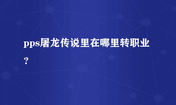 pps屠龙传说里在哪里转职业？