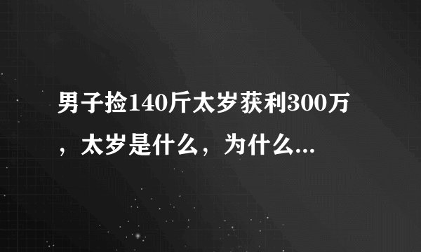 男子捡140斤太岁获利300万，太岁是什么，为什么如此值钱？
