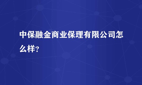 中保融金商业保理有限公司怎么样?
