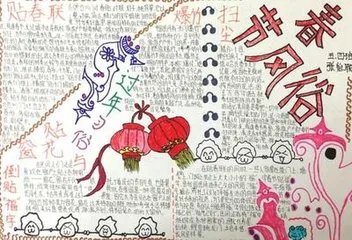 春节手抄报简单又漂亮猪年