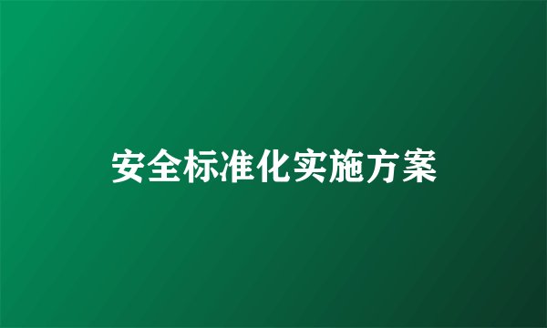 安全标准化实施方案