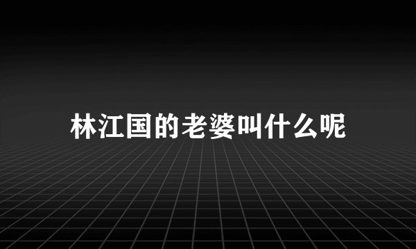 林江国的老婆叫什么呢